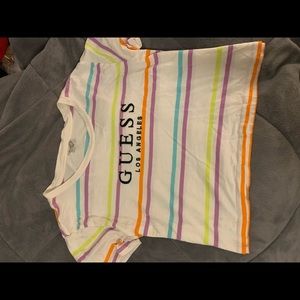 GUESS embroidered striped shirt